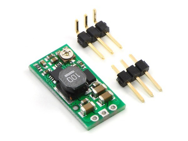 디바이스마트,MCU보드/전자키트 > 전원/신호/저장/응용 > 레벨컨버터/전압관리,Pololu,Pololu Adjustable Boost Regulator 2.5-9.5V #791,1.5V까지 전압을 9.5V로 맞추어 줍니다. 트리머 포텐셔미터가 2.5V ~ 9.5V 사이로 맞추어 줍니다.