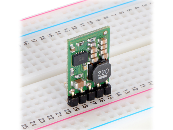 디바이스마트,전원/파워/배터리 > DC-DC 컨버터 모듈 > 강하형 모듈(외장) > 비절연 스위칭 모듈,Pololu,Pololu 5V, 1A Step-Down Voltage Regulator D24V10F5 #2831,외장형 / 고정출력전압 / 1ch 출력 / 강하형 비절연 스위칭 컨버터 / 입력전압 : 5V~36V / 출력전압 : 5V / 출력전류 : 1A / 변환효율 : 80%~93% / 스위칭 주파수 : 500kHz / 입력단자 : 스루홀 / 출력단자 : 스루홀 / 패키지 : PCB