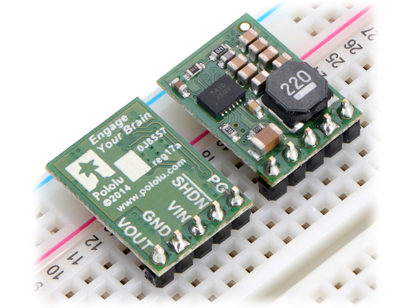 디바이스마트,전원/파워/배터리 > DC-DC 컨버터 모듈 > 강하형 모듈(외장) > 비절연 스위칭 모듈,Pololu,Pololu 9V, 1A Step-Down Voltage Regulator D24V10F9 #2833,외장형 / 고정출력전압 / 1ch 출력 / 강하형 비절연 스위칭 컨버터 / 입력전압 : 10V~36V / 출력전압 : 9V / 출력전류 : 1A / 변환효율 : 80%~93% / 스위칭 주파수 : 500kHz / 입력단자 : 스루홀 / 출력단자 : 스루홀 / 패키지 : PCB