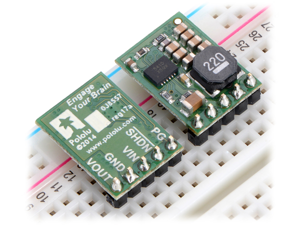 디바이스마트,전원/파워/배터리 > DC-DC 컨버터 모듈 > 강하형 모듈(외장) > 비절연 스위칭 모듈,Pololu,Pololu 12V, 1A Step-Down Voltage Regulator D24V10F12 #2834,외장형 / 고정출력전압 / 1ch 출력 / 강하형 스위칭 컨버터 / 입력전압 : 13V~36V / 출력전압 : 12V / 출력전류 : 1A / 변환효율 : 80%~93% / 스위칭 주파수 : 500kHz / 입력단자 : 스루홀 / 출력단자 : 스루홀 / 패키지 : PCB