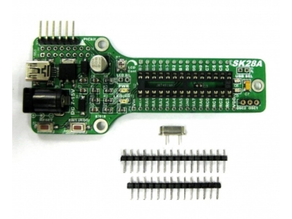 디바이스마트,MCU보드/전자키트 > 프로세서/개발보드 > PIC,Cytron,28 Pins PIC Start-up Kit [SK28A],28핀 PIC를 위한 스타트업 키트로 8비트, 5V, 28 pin PDIP PIC를 지원합니다.