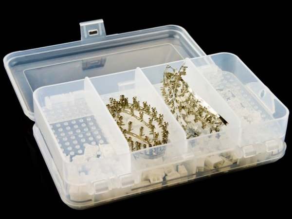 디바이스마트,커넥터/PCB > 직사각형 커넥터 > JST 커넥터,DFROBOT,JST 커넥터 키트 (2.54mm) (0.1') [FIT0255],JST XHP-2, XHP-3, XHP-4 하우징 각 20개 * B2B-XH, B3B-XH, B4B-XH 헤더 각 20개 * 클림프 100개로 구성된 JST 커넥터 키트 박스 입니다.