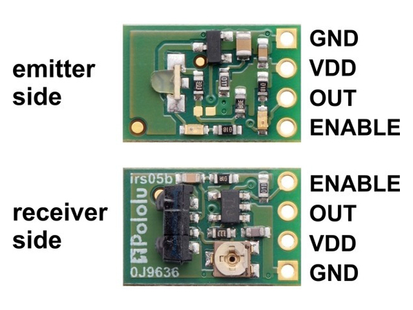 디바이스마트,MCU보드/전자키트 > 센서모듈 > 라이다/거리/초음파/라인 > 거리/근접센서,Pololu,Pololu 38 kHz IR Proximity Sensor, Fixed Gain, High Brightness #2578,Fixed-gain, 38 kHz 적외선 근접 센서 모듈 / 5V에서 16mA 소모 / 최대 60cm 측정 가능