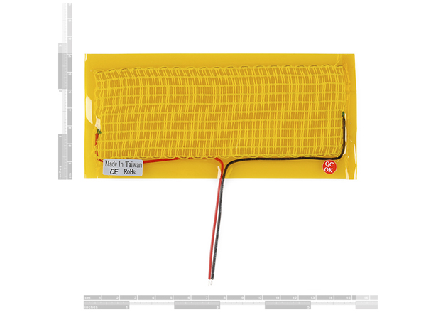 디바이스마트,스위치/부저/전기부품 > 지원부품 > 히터/열풍/열선,SparkFun,발열 패드 Heating Pad - 5x15cm [COM-11289],Polyester filament, Micro Metal Conductive Fiber / Voltage: 5V DC / Current: ~600mA (~8.3Ω) / 5 x 15 cm