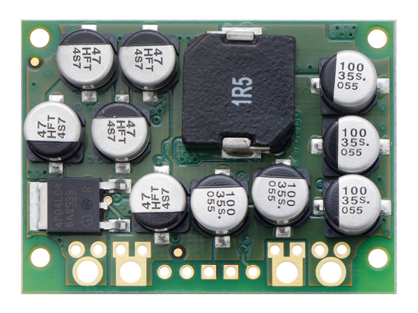 디바이스마트,MCU보드/전자키트 > 전원/신호/저장/응용 > 레벨컨버터/전압관리,Pololu,Pololu 5V, 15A Step-Down Voltage Regulator D24V150F5 #2881,Input voltage:4.5 V - 40 V, Output voltage:3.3 V, 5 V, 6 V, 7.5 V, 9 V, or 12 V , Accuracy:4%, Maximum output current: 5 A and 20 A ,Size: 43.2 mm × 31.8 mm × 11 mm