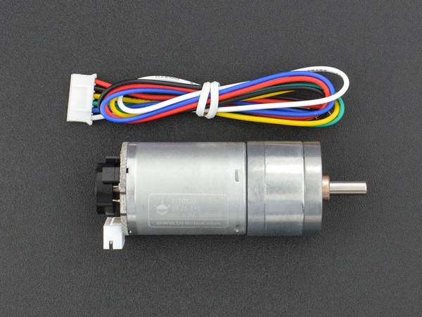 디바이스마트,기계/제어/로봇/모터 > 모터류 > DC기어드모터 > 일반기어,DFROBOT,금속 DC 기어드 모터 (인코더포함) - 6V 300RPM 3.6Kg.cm [FIT0520],정격전압 : 6V , 기어비 : 1: 20  , 무부하속도 : 300RPM@0.1A , 무게 : 96g (6핀 케이블포함) / 금속 기어 / DFROBOT  / 인코더 포함