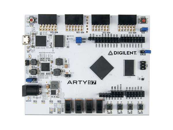 디바이스마트,MCU보드/전자키트 > 프로세서/개발보드 > FPGA,Digilent,Arty S7-50: Spartan-7 FPGA Development Board 410-352,410-352 / 크기, 성능, 가격 모두가 최적화된, 메이커를 위한 완벽한 FPGA 개발보드 / Xilinx Spartan-7 FPGA / Vivado Design Suite와 완벽 호환 / 아두이노 호환 모듈, 실드와의 호환 뿐 아니라 Pmod 시리즈까지 완벽하게 호환