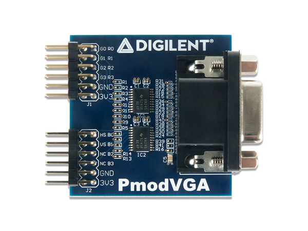 디바이스마트,MCU보드/전자키트 > 프로세서/개발보드 > Digilent > Pmod Modules,Digilent,Pmod VGA: Video Graphics Array 410-345,410-345 / Pmod 커넥터를 통해서 모든 Pmod 활용가능 개발보드에 VGA 포트를 추가할 수 있도록 해주는 모듈