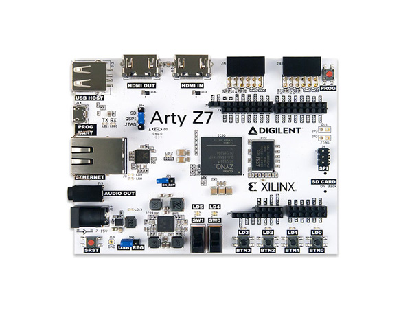 디바이스마트,MCU보드/전자키트 > 프로세서/개발보드 > Digilent > FPGA 및 Embedded,Digilent,Arty Z7-20: Zynq-7000 SoC Development Board 410-346-20,410-346-20 / Xilinx All Programmable SoC Zynq 7020 기반 개발보드 / 온보드 512M DDR3 메모리와 HDMI 입출력 포트를 통해 커스텀 영상처리 시스템, 실시간 영상처리 프로세싱에 최적화된 개발보드 / Xilinx의 SDSoC™ 개발환경(C/C++ ASSP 제공) 사용 가능