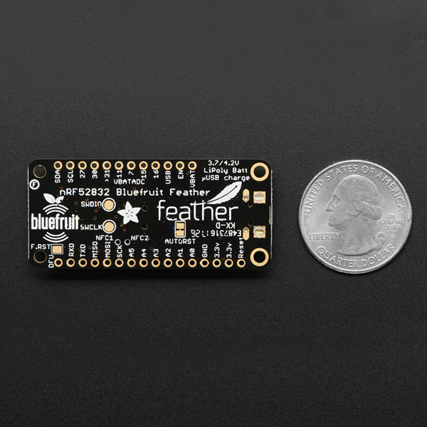 디바이스마트,MCU보드/전자키트 > 프로세서/개발보드 > ARM > Cortex-M4,Adafruit,Adafruit Feather nRF52 Pro with myNewt Bootloader - nRF52832 [ada-3574],64MHz에서 실행되는 ARM Cortex M4F / 512KB 플래시 및 64KB SRAM / USB 직렬 변환기 내장 / 블루투스 저에너지 호환 2.4GHz 라디오 /  Lipoly 배터리, MicroUSB 케이블 불포함 / iOS 또는 Android 휴대용 프로젝트 사용에 적합