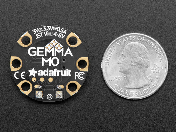 디바이스마트,MCU보드/전자키트 > 전원/신호/저장/응용 > 웨어러블 > 보드/모듈/키트,Adafruit,Adafruit GEMMA M0 - Miniature wearable electronic platform [ada-3501],젬마 M0 / 소형 웨어러블 플랫폼 보드 / ATSAMD21E18 용 ATtiny85 / 아두이노 IDE 호환