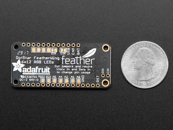 디바이스마트,오픈소스/코딩교육 > 아두이노 > 아두이노 LED/LCD모듈,Adafruit,Adafruit DotStar FeatherWing - 6 x 12 RGB LEDs [ada-3449],모든 FeatherWing 보드에 사용가능한  도트스타 피더윙 6x12 RGB LED 입니다.