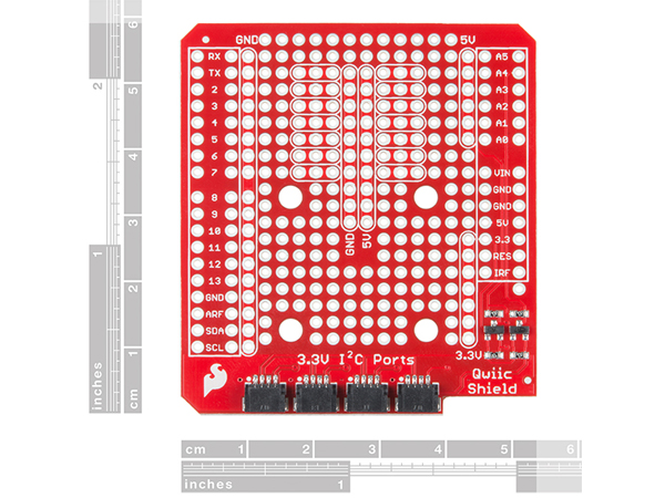 디바이스마트,오픈소스/코딩교육 > 아두이노 > 아두이노 호환쉴드,SparkFun,스파크펀 SparkFun Qwiic Shield for Arduino [DEV-14352],아두이노 Qwiic 쉴드 / 동일한 I2C 버스에 4개의 Qwiic 연결 포트가 있으며 5V 및 3.3V 지원