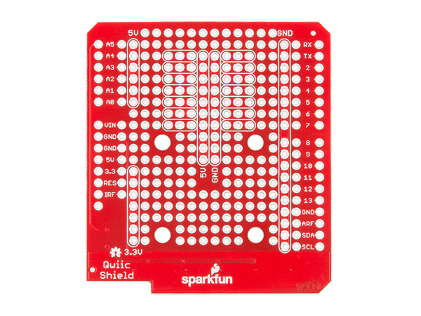 디바이스마트,오픈소스/코딩교육 > 아두이노 > 아두이노 호환쉴드,SparkFun,스파크펀 SparkFun Qwiic Shield for Arduino [DEV-14352],아두이노 Qwiic 쉴드 / 동일한 I2C 버스에 4개의 Qwiic 연결 포트가 있으며 5V 및 3.3V 지원
