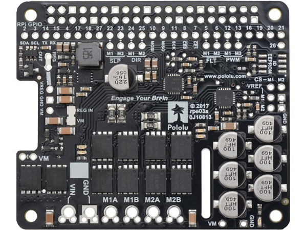 디바이스마트,MCU보드/전자키트 > 버튼/스위치/제어/RTC > 모터/모터컨트롤,Pololu,Pololu Dual G2 High-Power Motor Driver 24v18 for Raspberry Pi (Partial Kit) #3756,Raspberry Pi 2, Raspberry Pi 3(Model A+, B+)호환 2개의 고전력 DC 모터를 쉽게 제어 할 수 있습니다. / 동작 전압: 6.5V~36V / 출력 전류: 연속 18A 공급 / 부품 키트