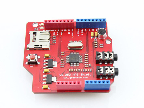 디바이스마트,오픈소스/코딩교육 > 아두이노 > 아두이노 호환쉴드,ELECROW,VS1053 MP3 Shield [ASVS1053MP],다양한 음악 형식을 재생할 수 있으며, OGG인코딩 실시간 레코딩을 지원할 수 있습니다.