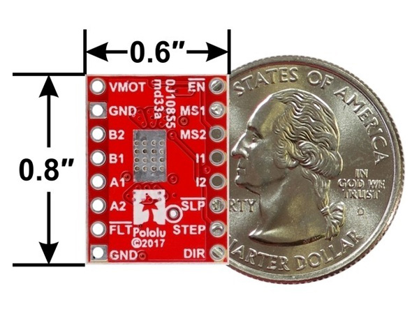 디바이스마트,MCU보드/전자키트 > 버튼/스위치/제어/RTC > 모터/모터컨트롤,Pololu,MP6500 Stepper Motor Driver Carrier, Potentiometer Current Control #2966,MPS MP6500 스태퍼 모터 드라이버, 전위차계 전류 제어 / 4.5V ~ 35V에서 작동 / 최대 약 1.8A 제공 / 전류 제한을 설정하기 위해 온보드 트리머 전위차계 사용 / 0.1″ male header pins 포함