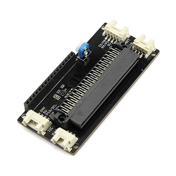 디바이스마트,오픈소스/코딩교육 > Micro:Bit > 마이크로비트 확장/변환보드,ELECROW,LCD1602 Display for Micro:bit [DTS02115S],이 실드는 특별히 4-wire 연결을 사용하는 1602 LCD용으로 설계되었습니다. 4개의 Crowtail 인터페이스, IIC, UART, 아날로그 포트 및 디지털 포트가 있으며, 디스플레이 비율도 설정 가능 합니다.