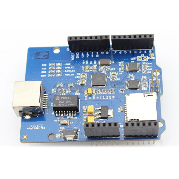 디바이스마트,오픈소스/코딩교육 > 아두이노 > 아두이노 호환쉴드,ELECROW,W5200 Ethernet Shield 이더넷 실드 [ACS52001S],W5200 이더넷 컨트롤러입니다. 이는 W5100의 버퍼 크기의 두 배이며 동시에 최대 8개의 TCP / UDP 연결을 지원합니다. 네트워크를 통해 제공되는 파일을 저장하는데 사용할 수 있는 온보드 마이크로 SD 카드 슬롯이 있습니다.