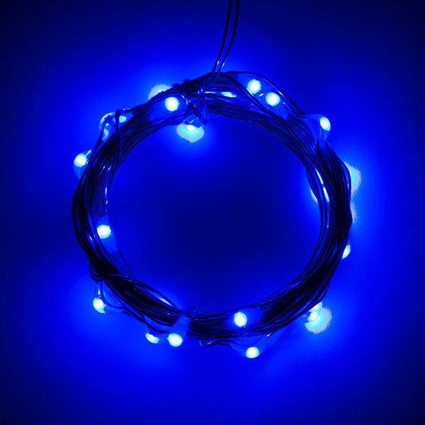 디바이스마트,MCU보드/전자키트 > 디스플레이 > LED,SparkFun,Fairy Lights - Blue (2.5m) [PRT-14505],원형 라운드 스트링 조명 파란색 2.5m / 은은한 빛이 나는 LED 스트링 / 총 25개의 LED가 장착되어 있음