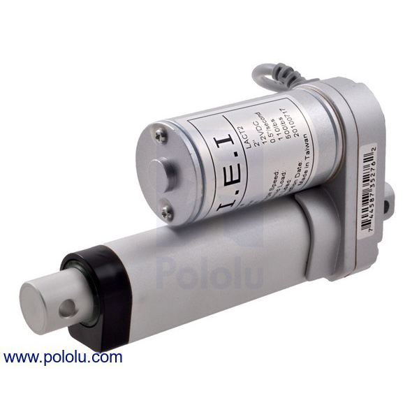 Glideforce LACT2-12V-20 Light-Duty Linear Actuator: 50kgf, 2' Stroke, 0.57'/s, 12V #2302