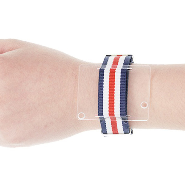 디바이스마트,오픈소스/코딩교육 > Micro:Bit > 마이크로비트 케이스/악세사리,ELECFREAKS,Acrylic Base Board with Nylon Watch Bands for Power:bit [EF11084],마이크로비트용 크리스탈 아크릴 케이스가 달린 시계 밴드 / 마이크로 : 비트를 만보계, 카운터처럼 활용 가능