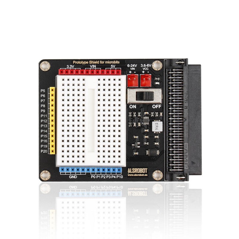 디바이스마트,오픈소스/코딩교육 > Micro:Bit > 마이크로비트 확장/변환보드,ELECROW,마이크로비트 프로토 확장보드 micro:bit Prototype Expansion Board [DTS04512B],마이크로비트는 비교적 작기에 초보자가 회로를 만들기에 쉽지 않습니다, 이 확장보드를 이용하여 전자회로를 구성하고 제어하는 방법을 배우는 스마트한 방법을 제공합니다.