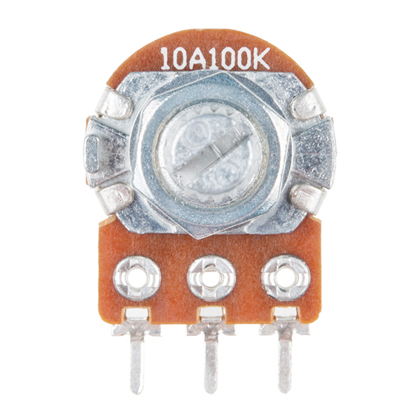 디바이스마트,RLC/수동소자 > (R) 저항 > 가변저항(포텐셔미터) > 로타리 포텐셔미터,SparkFun,스파크펀 로터리 포텐쇼미터 Rotary Potentiometer - 100k Ohm, Logarithmic (Panel Mount) [COM-14624],100K옴 / 패널 장착된 100k 옴 로그 회전 포텐쇼미터로 다이얼을 돌리면 저항이 바뀜 / VCC를 외부 핀에, GND를 다른 쪽 GND에 연결하면 중앙 핀의 전압은 포트의 회전에 따라 0에서 VCC까지 변함