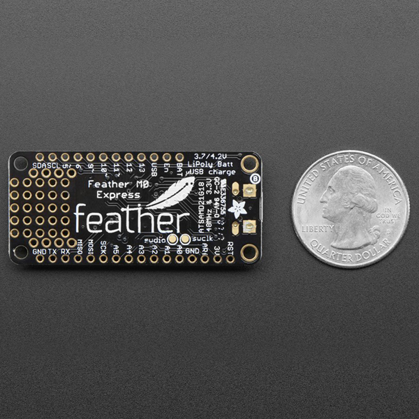 디바이스마트,오픈소스/코딩교육 > 파이썬/IoT 개발 보드 > STM,Adafruit,Adafruit Feather M0 Express - Designed for CircuitPython - ATSAMD21 Cortex M0 [ada-3403],피더 M0 익스프레스 버전 / Arduino Zero 에서 사용된 것과 동일한 48MHz 및 3.3V 로직으로 클럭된 ATSAMD21G18 ARM Cortex M0 + 프로세서