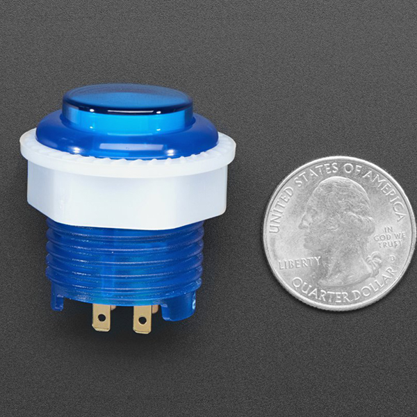 디바이스마트,MCU보드/전자키트 > 버튼/스위치/제어/RTC > 버튼/스위치/조이스틱,Adafruit,Mini LED Arcade Button - 24mm Translucent Blue [ada-3432],반투명한 미니 LED 아케이드 버튼 스위치 블루 / LED 내장 / 직경 24mm 홀 필요 / 공급 전압: 5V