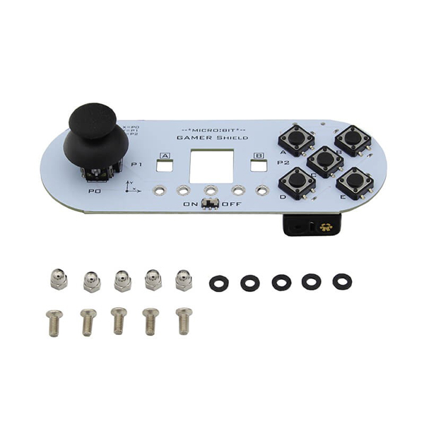 디바이스마트,오픈소스/코딩교육 > 아두이노 > 아두이노 스위치/릴레이모듈,ELECROW,마이크로비트용 조이스틱 모듈 micro:bit Joystick and Buttons Gamer Shield [MIB06015G],마이크로비트용 조이스틱 모듈 입니다. 게임 이외에도 로봇을 DIY하거나 제어 할 수 있습니다. 5개의 버튼과 XY의 조이스틱으로 더 쉽고 재미있는 게임을 경험해보세요.
