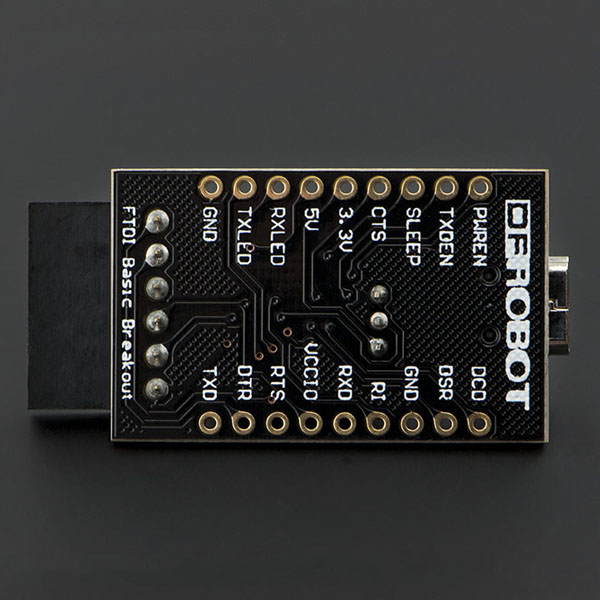 디바이스마트,MCU보드/전자키트 > 전원/신호/저장/응용 > 인터페이스/먹서,DFROBOT,FT232 /USB-시리얼 변환보드 [DFR0065],FTDI FT232RL USB to serial IC의 기본 브레이크 아웃 보드입니다. 이 보드의 핀아웃은 FTDI 케이블과 일치하여 공식 Arduino 및 복제 된 3.3V Arduino 보드와 작동합니다. 일반 직렬 응용 프로그램에도 사용할 수 있습니다.