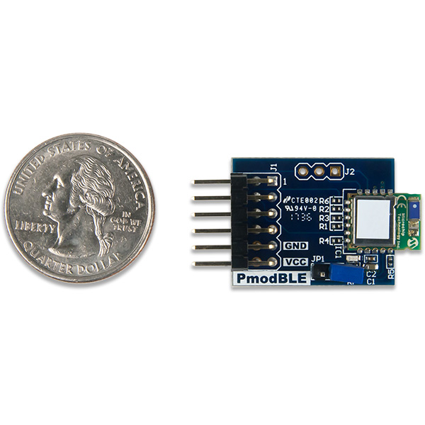 디바이스마트,MCU보드/전자키트 > 프로세서/개발보드 > Digilent > Pmod Modules,Digilent,Pmod BLE: Bluetooth Low Energy Interface 410-359, 410-359 / 간단한 UART 명령을 통해 모든 Bluetooth 4.X 장치와의 연결 및 통신을 가능하게 해줌 / 저전력 블루투스 라디오로 무선 기능 추가