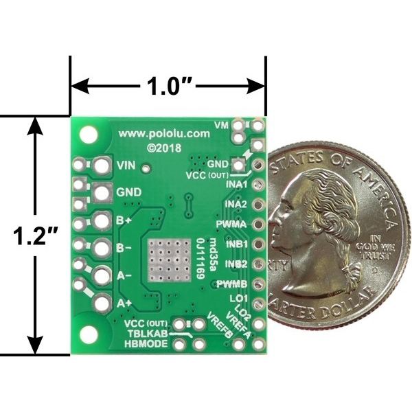디바이스마트,MCU보드/전자키트 > 버튼/스위치/제어/RTC > 모터/모터컨트롤,Pololu,TB67H420FTG Dual/Single Motor Driver Carrier #2999,Toshiba의 TB67H420FTG 브러시 DC 모터 드라이버를 쉽게 사용 가능 /  10V ~ 47V의 넓은 작동 전압 범위 / 각 모터 채널에 연속 1.7A, 단일 채널 모드에서 3.4A를 공급