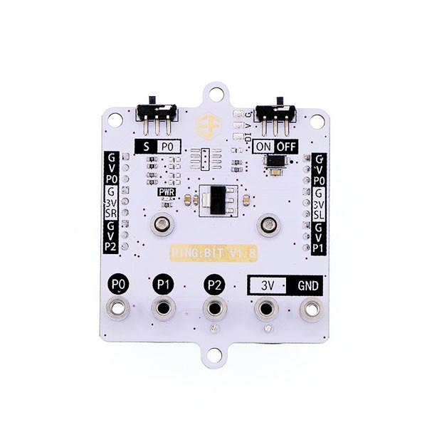 디바이스마트,오픈소스/코딩교육 > Micro:Bit > 마이크로비트 센서/모듈,ELECFREAKS,마이크로비트 로봇 스마트카 확장보드 ELECFREAKS Ring:bit For Micro:bit [EF02052],마이크로비트 확장보드로 3개의 IO 포트 (P0, P1, P2)를 연결할 수 있습니다. 3개의 모터를 연결 가능해 로봇, 스마트카 제작에 활용할 수 있습니다.