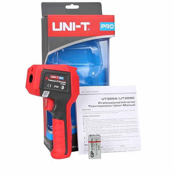 디바이스마트,계측기/측정공구 > 환경/이화학 측정장치 > 온도계/습도계,UNI-T,적외선 온도계 UT309A,적외선온도계/ 온도측정범위: -35 ~ 450°C , Distance to Spot Size: 10:10 / 189mm × 118mm × 55mm