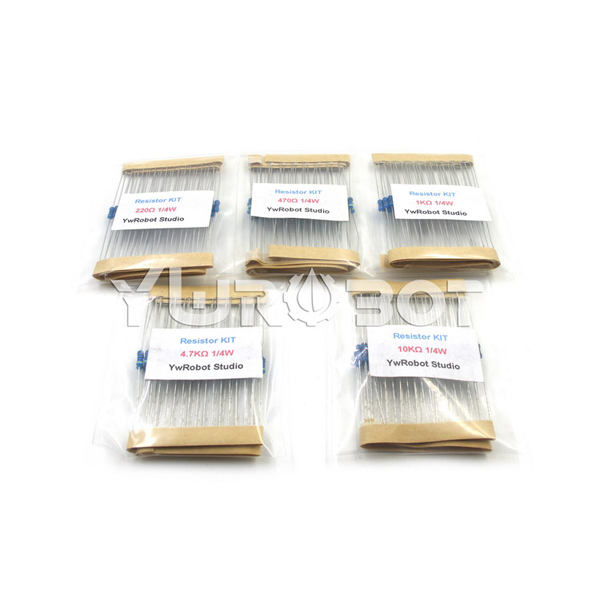 디바이스마트,RLC/수동소자 > 엔지니어 샘플키트 > 저항 키트 > 막대저항 키트,YwRobot,아두이노 막대저항 키트 [KIT050014],아두이노에 주로 사용하는 저항 세트 / 수량 : 5종류x각 50, 약 250개 / 저항 : 220Ω, 470Ω, 1K, 4.7K, 10K / 전력 : 1 / 4W