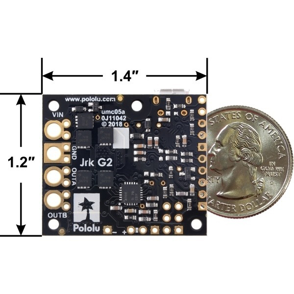 디바이스마트,MCU보드/전자키트 > 버튼/스위치/제어/RTC > 모터/모터컨트롤,Pololu,Jrk G2 18v19 USB Motor Controller with Feedback #3146,USB를 통해 빠르게 브러시형 DC 모터의 폐쇄형 루프 속도 또는 위치 제어 (두 가지 모두는 아님)를 쉽게 제어합니다. USB, TTL 직렬, I²C, 아날로그 전압 (포텐셔미터) 및 취미 라디오 컨트롤 (RC)의 5가지 제어 인터페이스를 지원 / 작동 범위: 6.5V ~ 30V / 최대 19A 출력 전류