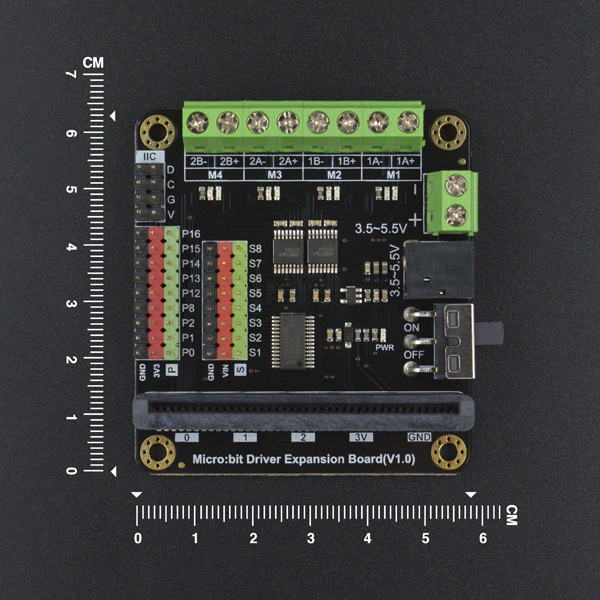 디바이스마트,오픈소스/코딩교육 > Micro:Bit > 마이크로비트 확장/변환보드,DFROBOT,마이크로비트 모터 드라이버 확장보드 [DFR0548],마이크로 : 비트 드라이버 확장 보드로 IIC 외장 드라이브 칩을 사용하여 모터와 서보 모터를 제어하고 2개의 IIC 핀만 사용하며 다른 리소스를 차지하지 않고 모터 및 서보 이중 제어 가능 / 디지털 출력 전압 : 0V / 3.3V / 아날로그 출력 전압 : 0 ~ 3.3V DC / DC Motor x 4 또는 Step Motor x 2