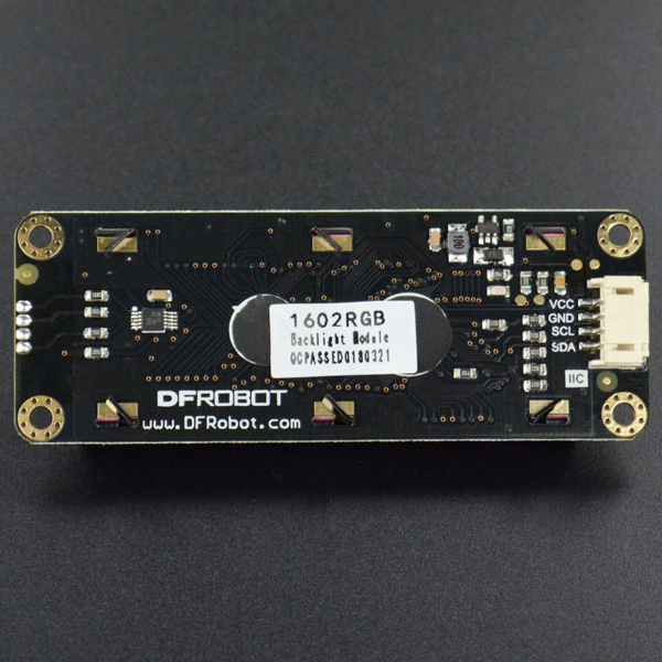 디바이스마트,MCU보드/전자키트 > 디스플레이 > LCD/OLED,DFROBOT,Gravity: I2C 16x2 아두이노 LCD (RGB글씨 Black바탕) [DFR0554],아두이노 호환 / LCD 화면은 2x16 문자를 표시하고 화면 스크롤, 커서 이동 및 기타 기능을 지원 / 동작 전압 : 3.3V ~ 5.0V / Gravity I2C/UART 센서 케이블 포함