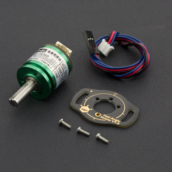 디바이스마트,센서 > 포지션센서 > 각도 및 리니어 포지션 측정,DFROBOT,Gravity: 360도 회전각 측정 센서 [SEN0221],Hall effect로 작동하는 소형 360도 센서 / 물체의 회전 각도가 회전 센서 축에 전달되면 회전 각도에 비례하는 전기 신호를 출력 / 작동 전압 : 5V ± 10 %