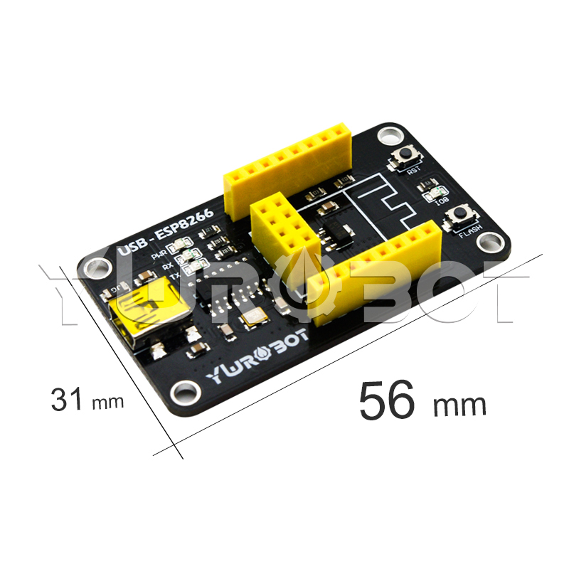디바이스마트,MCU보드/전자키트 > 통신/네트워크 > 와이파이,YwRobot,ESP8266 WiFi 모듈 아답터 보드 [WLS080010],USB-EPS8266을 통해 WiFi 모듈 연결 / 칩: CH340G / 인터페이스: USB 2.0 인터페이스 / 사이즈: 56 * 31mm / USB 케이블 미포함