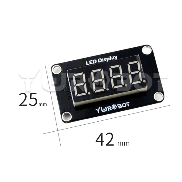 디바이스마트,MCU보드/전자키트 > 디스플레이 > 세그먼트,YwRobot,아두이노 0.36인치 7 segment LED 디스플레이 모듈 [ELB080005],아두이노 호환 / LED 색상: 빨간색 / 밝기: 표준 / 칩: TM1637 / 전압: 5V / 사이즈: 42*25mm