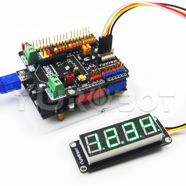 디바이스마트,,YwRobot,아두이노 TM1637 7 segment LED 모듈 그린 [ELB080018],아두이노 호환 / 칩: TM1637 / 색상: 녹색 / 전압: 5V / LED 사이즈: 0.56 인치 / 모듈 사이즈: 64 * 26mm