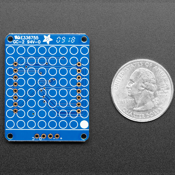 디바이스마트,MCU보드/전자키트 > 디스플레이 > 도트매트릭스,Adafruit,Adafruit 8x8 LED Matrix Backpack [ada-1048],HT16K33 I2C LED 드라이버가 장착되어있어 사용하기 쉽고 간단 / 40.8mm x 32.0mm x 4.1mm / 8x8 매트릭스 디스플레이 미포함