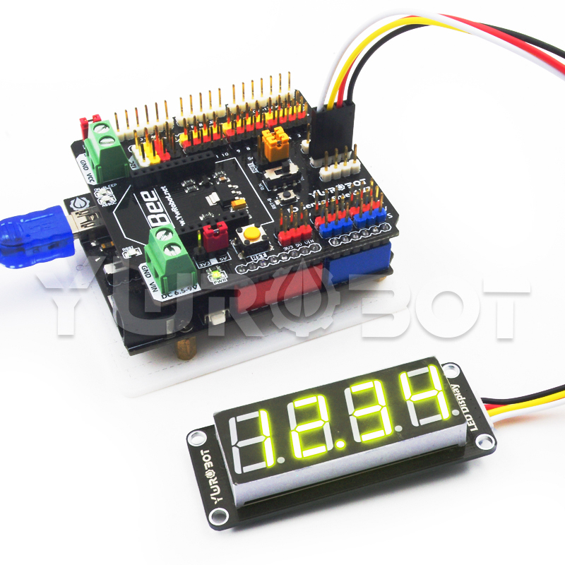 디바이스마트,MCU보드/전자키트 > 디스플레이 > 세그먼트,YwRobot,아두이노 TM1637 7 segment LED 모듈 연두 [ELB080020],아두이노 호환 / 칩: TM1637 / 색상: 연두색 / 전압: 5V / LED 사이즈: 0.56 인치 / 모듈 사이즈: 64 * 26mm