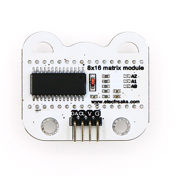 디바이스마트,오픈소스/코딩교육 > Micro:Bit > 마이크로비트 센서/모듈,ELECFREAKS,마이크로:비트 8x16 matrix module [EF03418],micro:bit 호환 / 8 x 16 매트릭스 모듈로 숫자, 일반적으로 사용되는 문자 및 기호 표시 / IIC 버스 프로토콜
