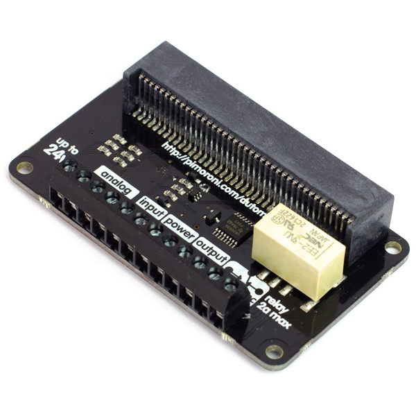 디바이스마트,오픈소스/코딩교육 > Micro:Bit > 마이크로비트 확장/변환보드,Pimoroni,automation:bit [PIM371],[마이크로:비트용] 최대 24V의 아날로그 및 디지털 입력, 출력 및 릴레이 내장, 가정에서 저전압으로 자동화 시스템 가능  ※24V이상 사용을 금합니다.