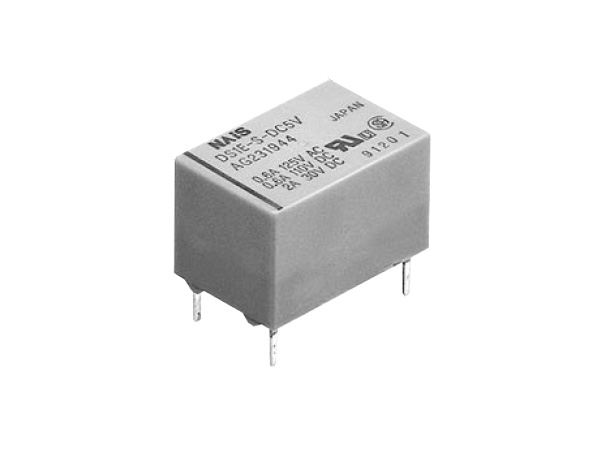 디바이스마트,스위치/부저/전기부품 > 릴레이 > 일반 릴레이,NAiS,DS1EM,일반 릴레이 / 접촉형식 : SPDT-NO, NC (1 Form C) / 코일 전압 : 5/12/24VDC / 스위칭 전압(AC) : 125VAC / 스위칭 전류(AC) : 0.6A / 스위칭 전압(DC) : 110VDC, 30VDC / 스위칭 전류(DC) : 0.6A, 2A / 코일 전류 : 80/33.3/16.7mA / 전력 소비 : 400mW / 코일 저항 : 62.5/360/1440Ω