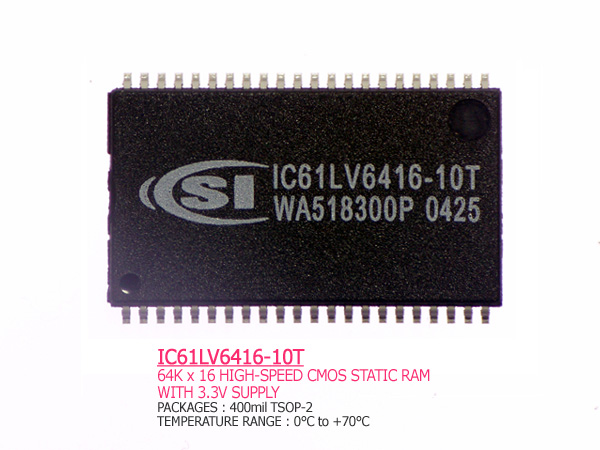 디바이스마트,반도체/전자부품 > 메모리 IC > RAM,SI,IC61LV6416-10T,SRAM, 64Kx16, 3.3V 구동